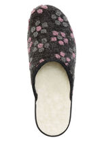 Slippers met bloemmotief ANTHRAZIT-ROSA