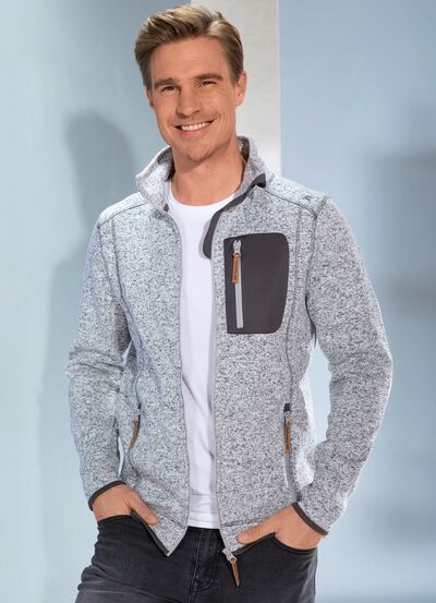 Gebreid fleece kort jack  