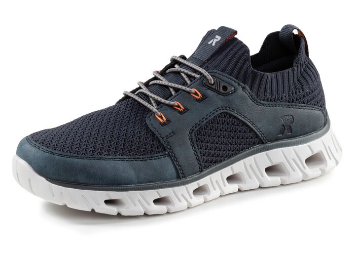 Rieker sneakers met elastische decoratieve vetersluiting 