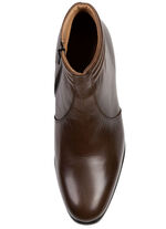 GINO GALANTE, elegante heren enkellaarsjes, met rits MOKKA
