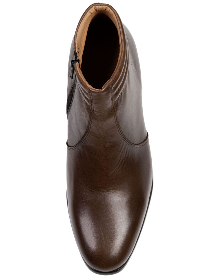 GINO GALANTE, elegante heren enkellaarsjes, met rits MOKKA