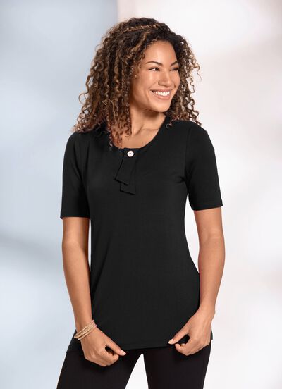 Shirt met sierknop 
