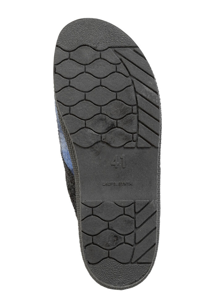 Slippers gemaakt van geruit textielmateriaal BLAU-GRAU