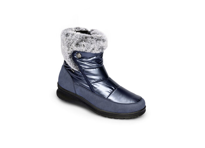 Winterlaarzen met rand van imitatiebont BLAU