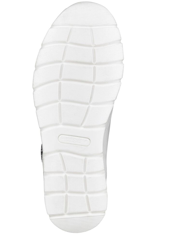 Waldl&auml;ufer veterschoen gemaakt van een interessante materiaalmix WIT EN ANTIEK ZILVER