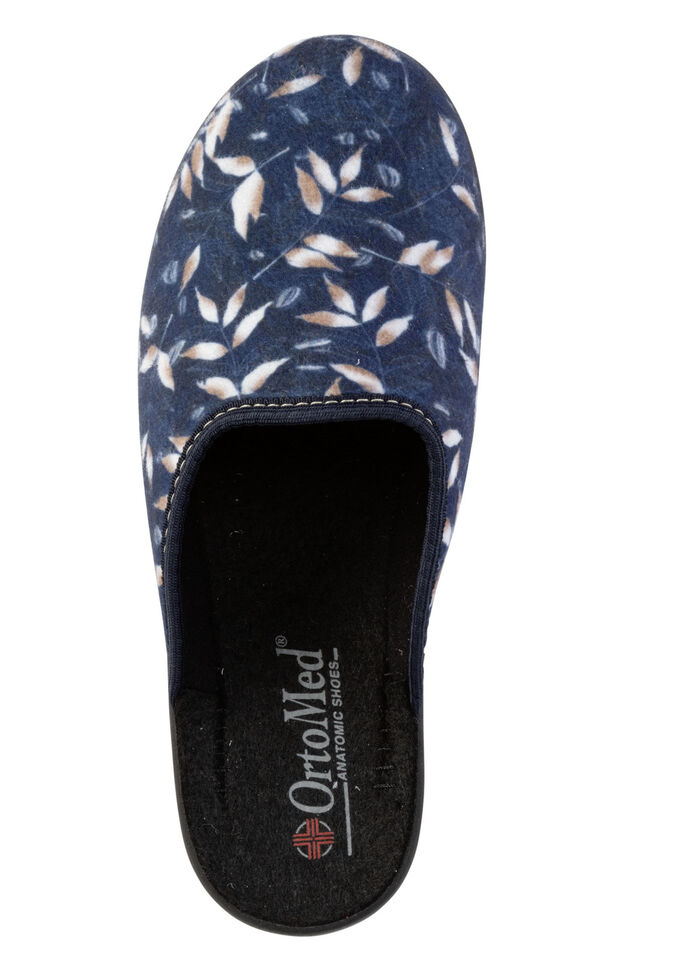 Set van 2 pantoffels van fluweelzacht, bedrukt textielmateriaal 1X BLAU, 1X BORDEAUX