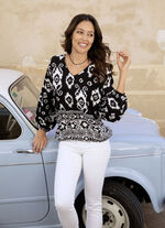Tuniek met randprint 