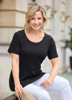 Shirt met strass steentjes SCHWARZ