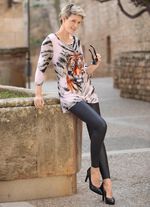 Shirt met geplaatst dierenmotief ZWART-GRIJS