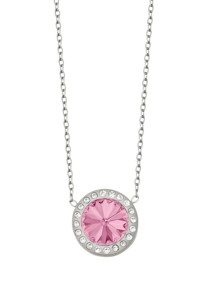 Ketting met Swarovski&reg; kristal in roze 