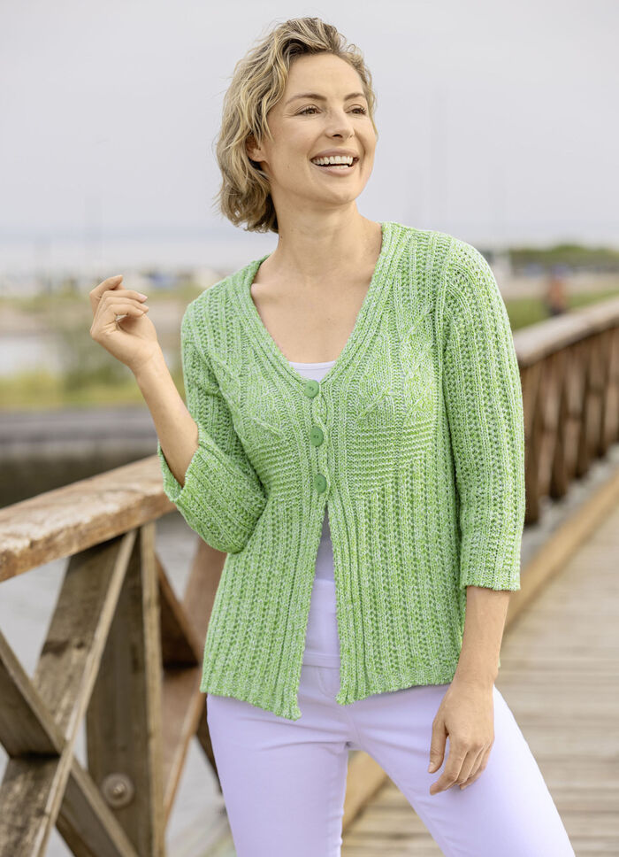 Cardigan in een fijne melange-look 