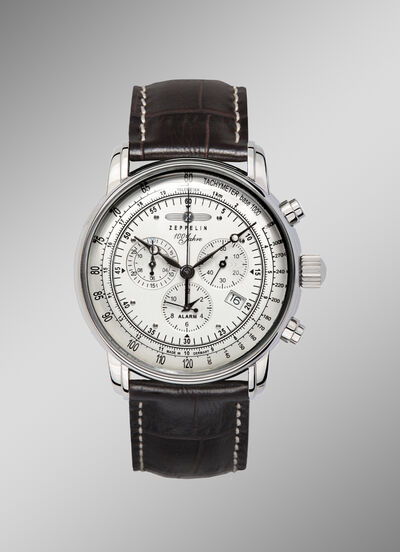 Chronograaf met lederen band 