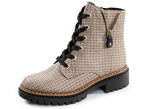 Rieker, trendy dames enkellaarsjes, winterschoenen, met rits BEIGE-SCHWARZ
