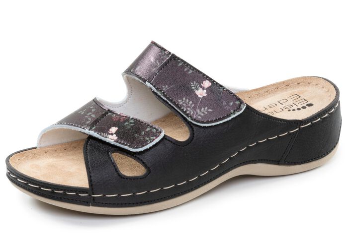 ELENA EDEN, klassieke damesmuiltjes, breedte G, met klittenbandsluiting SCHWARZ