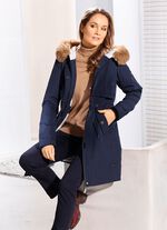 Korte jas met verborgen klittenbandsluiting 