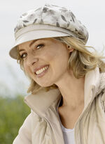 Modieuze dames krantenjongenspet met elastische inzet BEIGE