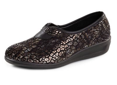 Slippers van fluweel met een print en een luipaarddessin 