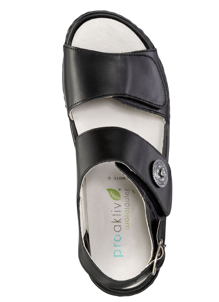 Waldläufer sandaal met metalen versiering met glittersteentjes ZWART