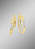 Modern ontwerp: Oorhaken met 10 diamanten 