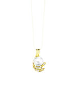 Elegante hanger met zoetwaterparel en synthetische zirkonia 