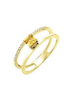 Moderne damesring met citrien en diamanten 