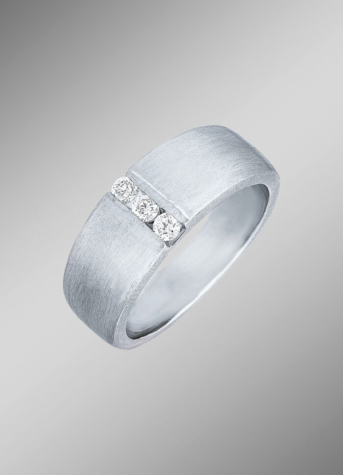 Stijlvolle damesring van platina met diamanten 