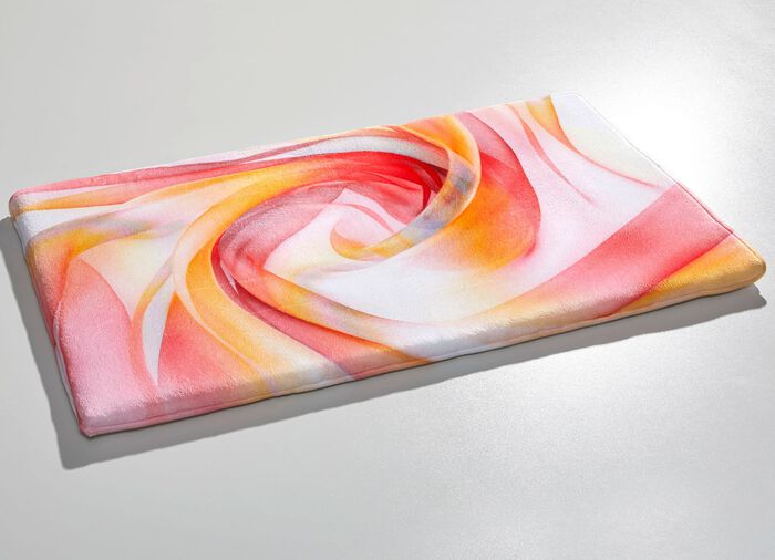 Fantastisch zachte, bedrukte badmatten ROOD-GEEL