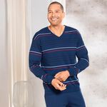 Interlock pyjama met V-hals en manchetten 