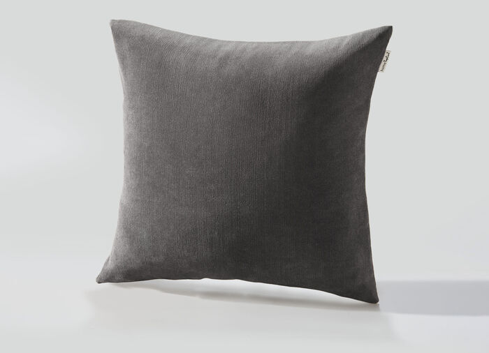 Stoelkussen en kussenhoes in fijn ribfluweel GRIJS