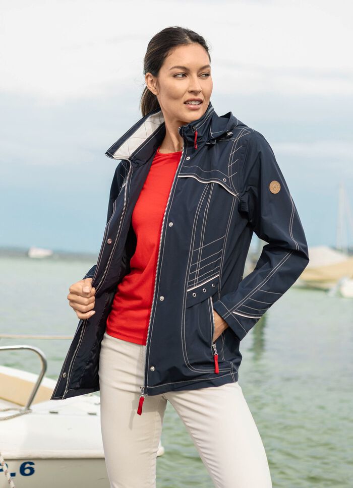 Functionele jas met afneembare capuchon 