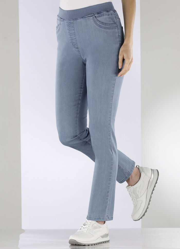 Pull-on-jeans LICHTBLAUW