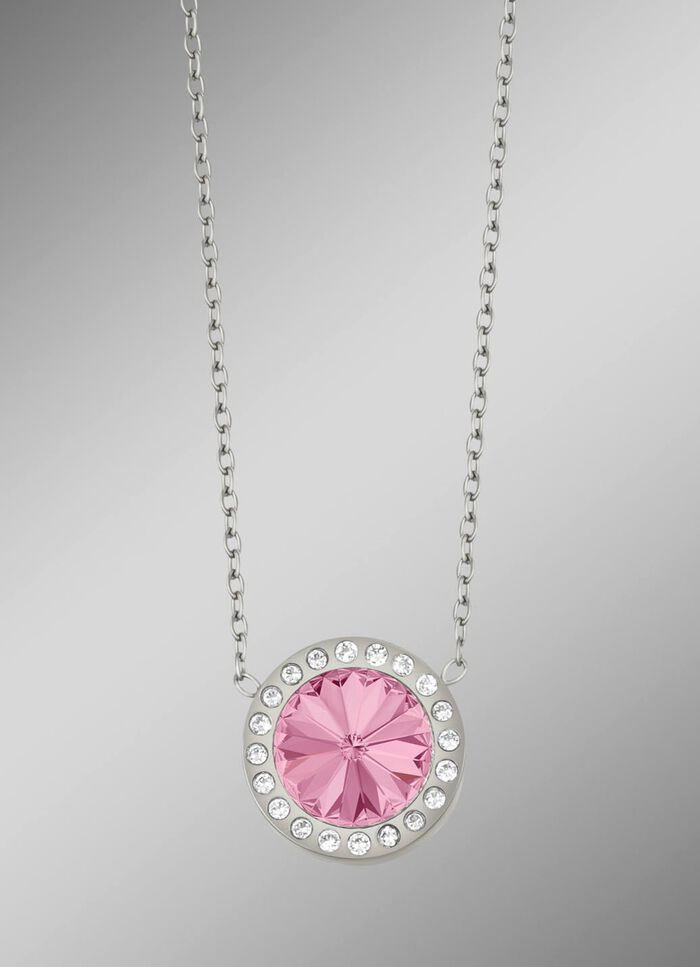 Ketting met Swarovski&reg; kristal in roze 