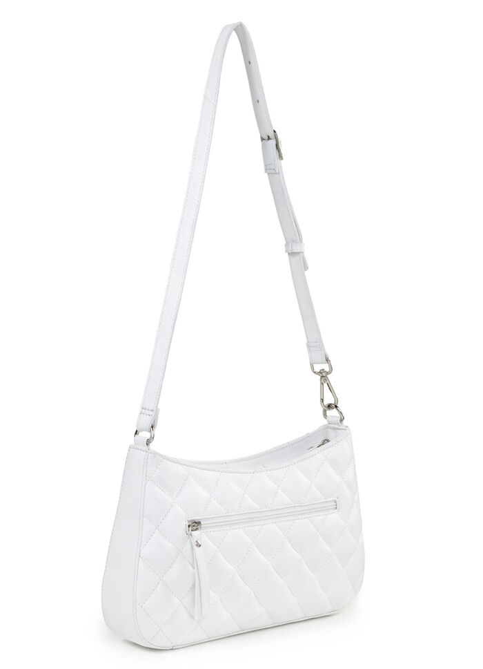 Laurina tas met trendy quilting en decoratieve klinknagels WEISS