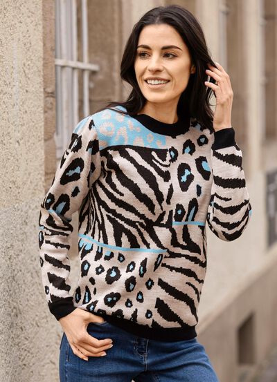 Trui in jacquarddessin 