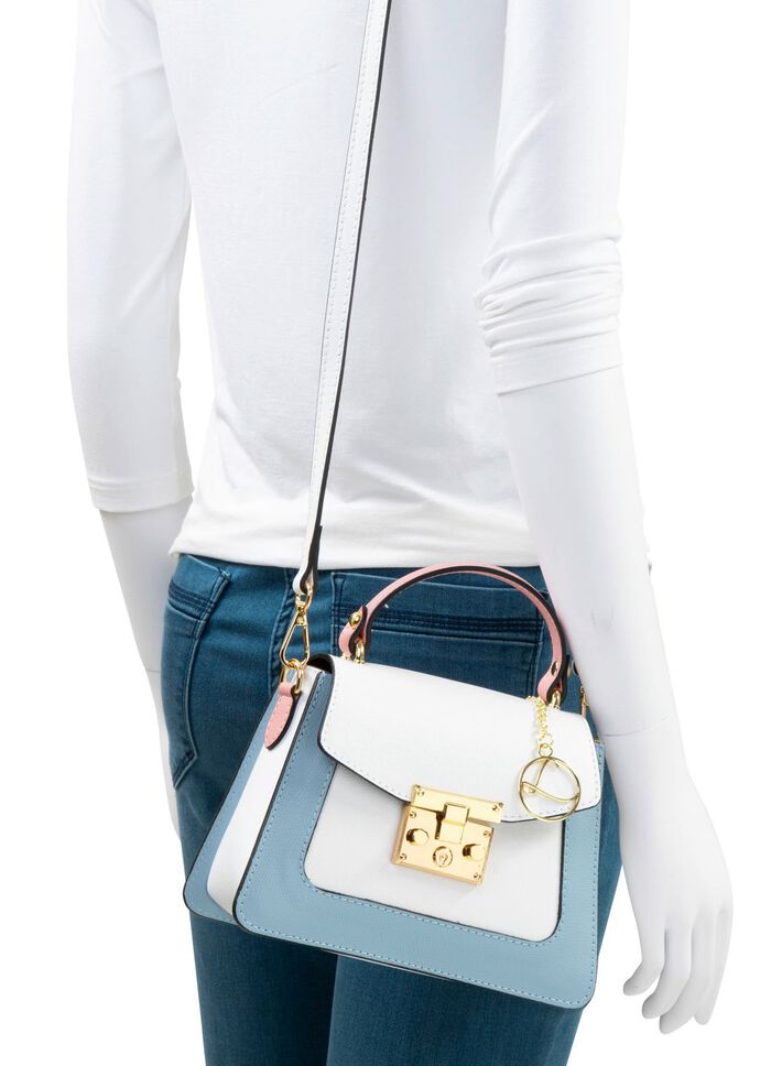 Laurina, mini tas, dames, met afneembare schouderband WEISS-BLAU-ROS&Eacute;
