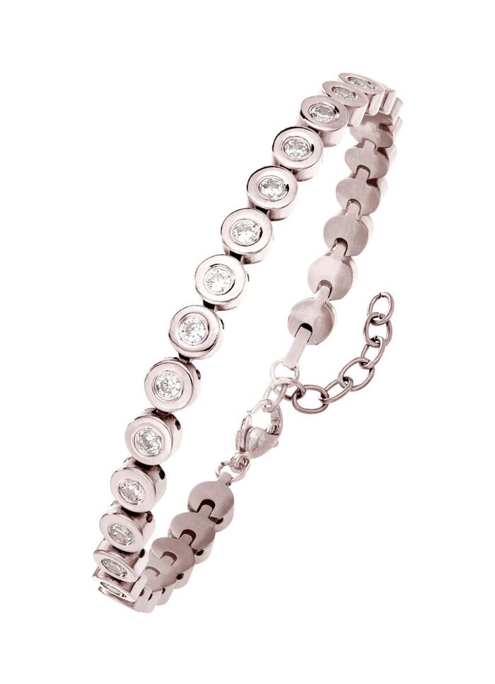 Titanium armband met synthetische zirkonia 