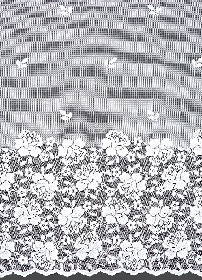 Erg fijn bloemenvenster-glasgordijn met automatische plooiband 1:3 