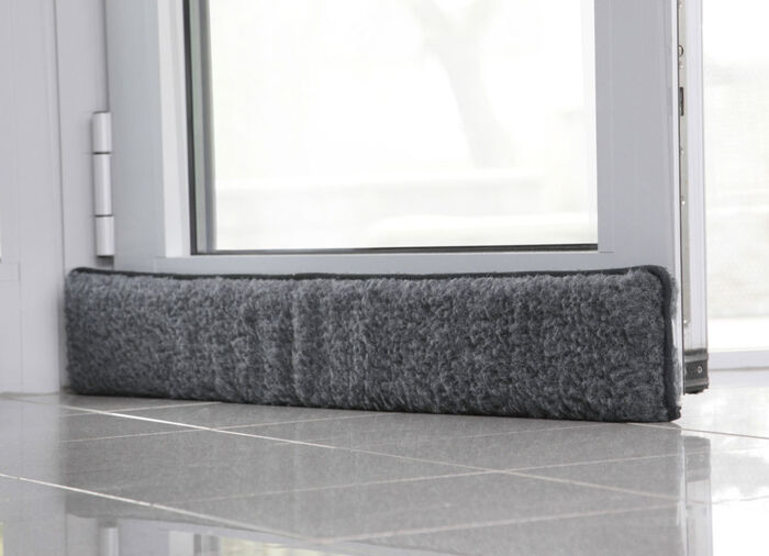 Nieuwe wollen tochtstrip voor deuren ANTHRAZIT