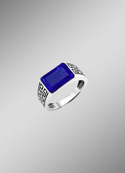 Herenring met lapis lazuli 