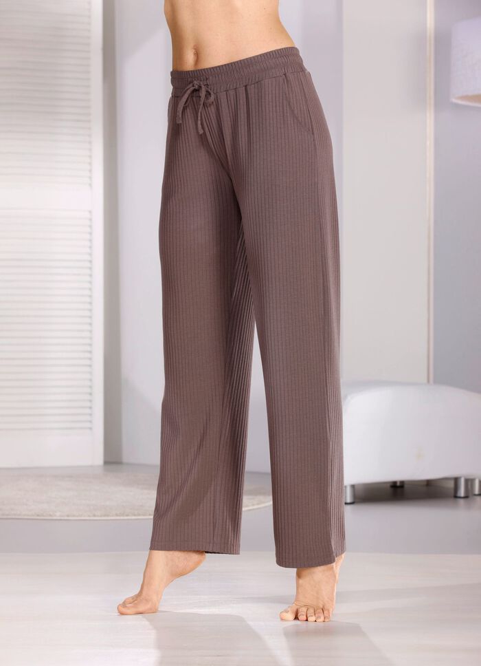 Slaap- en vrijetijdsbroek met trekkoord in de elastische tailleband 