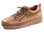 Gemini, chique dames veterschoenen, breedte G, met uitneembaar voetbed COGNAC