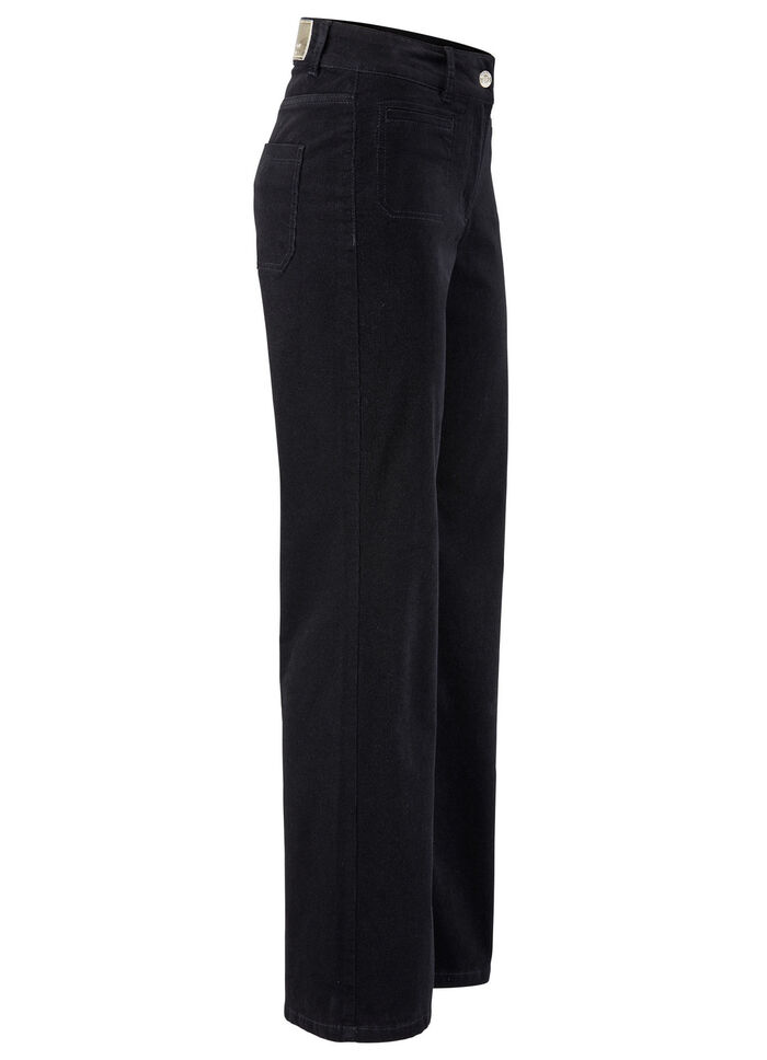 Wijde corduroy broek ZWART
