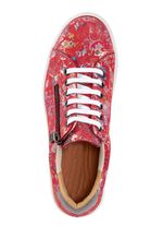 ELENA EDEN veterschoen van effectief bedrukt nubuckleer ROOD