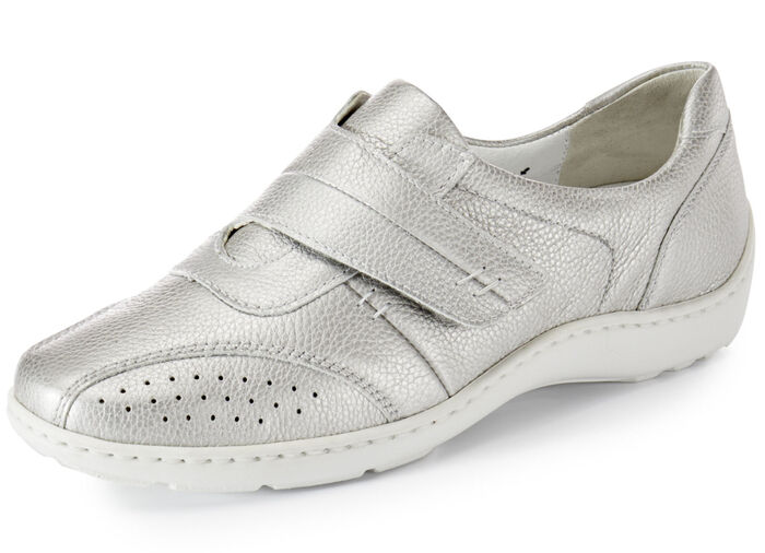 Waldläufer pantoffels met praktische klittenbandsluiting MATZILVER