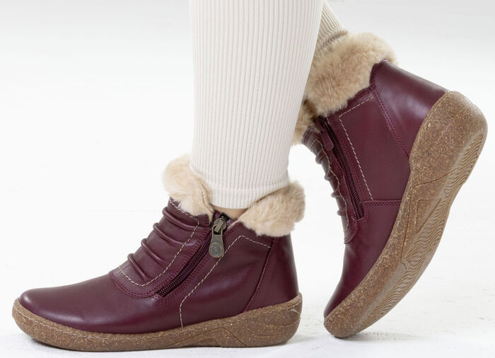 ELENA EDEN, gevoerde dameslaarzen, winterschoenen, breedte G, met uitneembaar voetbed BORDEAUX
