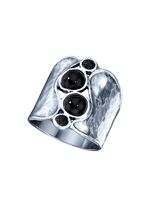 Massieve damesring met echte onyx 