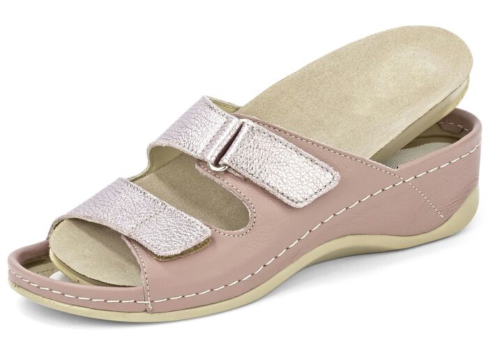 Mubb muiltjes met leren memory voetbed MAUVE-OUDROZE