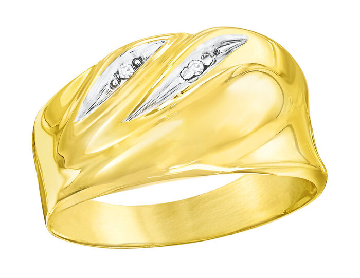 Damesring in bicolor met 1 diamant 