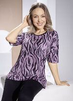 Shirt met strass- en bordversiering in 2 kleuren PAARS-ZWART