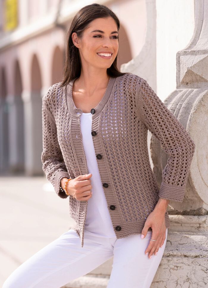Vest in mesh-look TAUPE